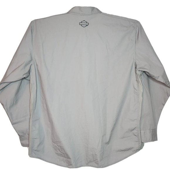 Harley Davidson Vented Rear Long Sleeve Shirt Roll Up Tabs Relaxed Fit 2XL - Picture 2 of 8